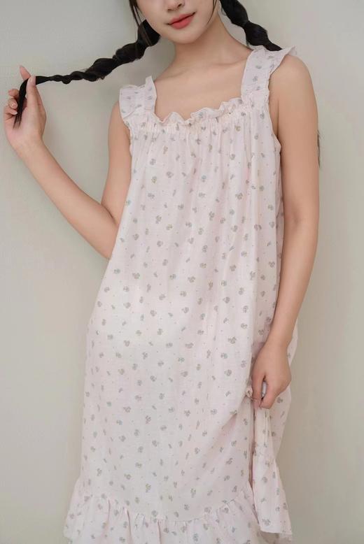 蔓秋2024春夏新款家居裙 全棉舒适双层纱面料均码 商品图2