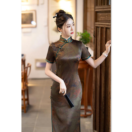 SYK58老上海复古中国风中老年女士大码旗袍2024夏新款改良中式妈妈旗袍 商品图2