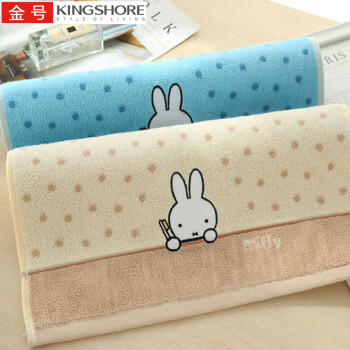 金号毛巾纯棉卡通运动面巾吸水柔软加厚2条装 绿/棕 74*35cm 105g 商品图4