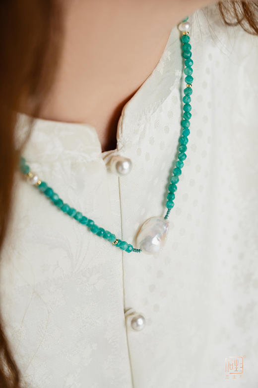 天河石巴洛克珍珠设计项链 商品图4