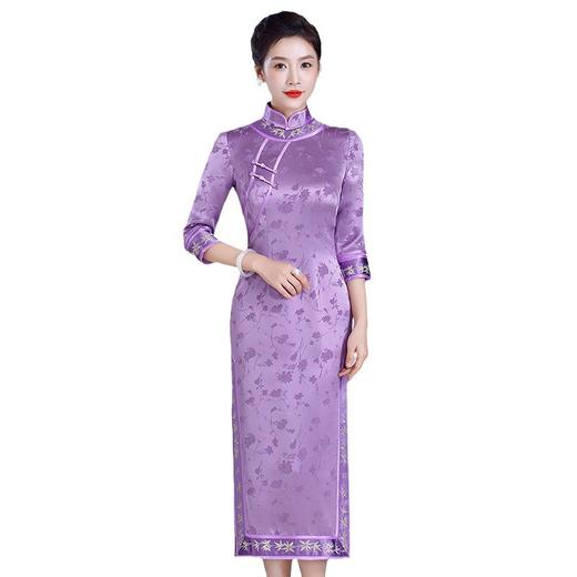 LHS-A33新款绣花复古民国风立领旗袍新中式国风改良日常气质连衣裙高级感 商品图4
