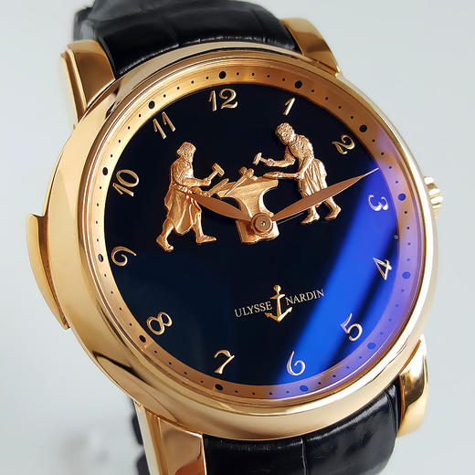 稀缺珍藏【二手95新】ULYSSE NARDIN雅典鎏金玫瑰金珐琅表把三问报时表716-61/E2 191217TH04 商品图3