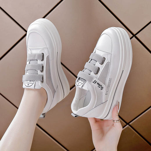 内增高真皮小白鞋休闲鞋魔术贴XM 商品图2