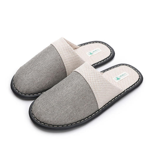 新品亚麻包头情侣拖鞋家居室内木地板软底不臭脚静音四季简约高级2023-04 商品图4