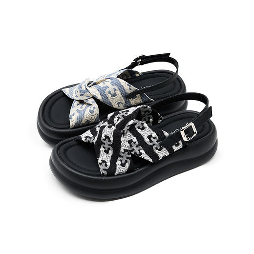 西遇法式厚底凉鞋女新款夏季外穿海边高级感配裙子增高沙滩鞋D0047201 商品图4