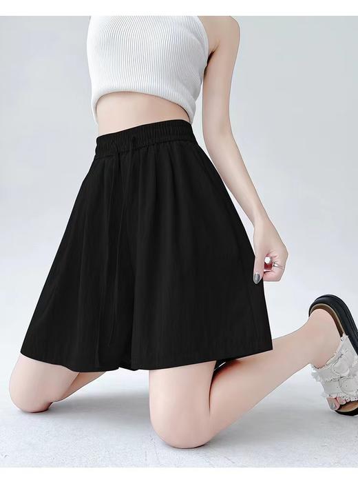 新品女裤-806肌理感薄款五分松紧腰阔腿短裤-喜出 商品图1