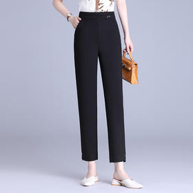 宽松简约通勤修身时尚小西裤松紧腰MYX-C9615-L