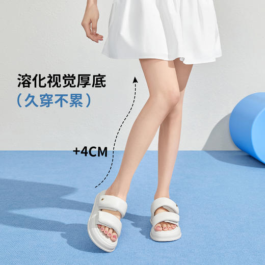 【内购不退不换】骆驼女鞋2025年夏季新款休闲一字拖时尚凉拖鞋厚底增高外穿拖鞋 L24M051634_L23M283123 商品图1