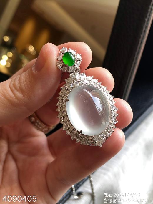 玻璃种蛋面吊坠【4090405】具体价格微信咨询 商品图2