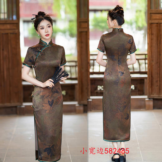 SYK58老上海复古中国风中老年女士大码旗袍2024夏新款改良中式妈妈旗袍 商品图0