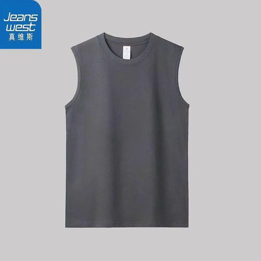 真维斯高280克重无袖t桖 夏季健身肌肉运动背心透气吸湿纯棉坎肩健身衣 商品图1