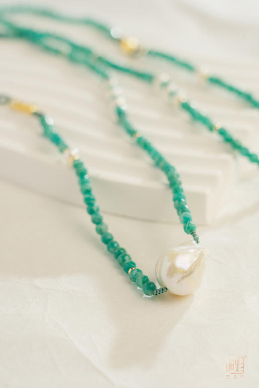 天河石巴洛克珍珠设计项链 商品图1