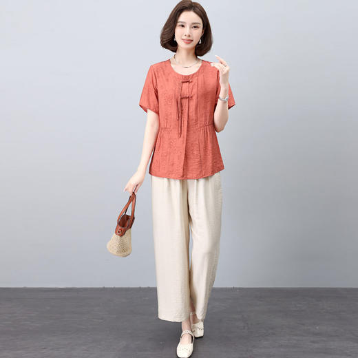 新中式时尚职业套装，妈妈减龄洋气两件套HR-JYJ2438 商品图1