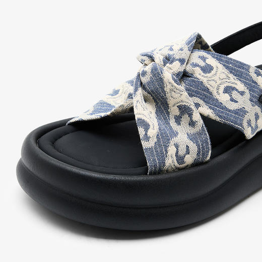 西遇法式厚底凉鞋女新款夏季外穿海边高级感配裙子增高沙滩鞋D0047201 商品图5