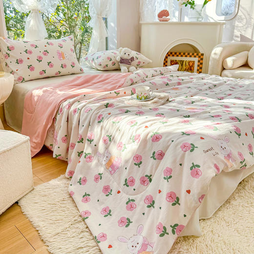 【限时特价！55/2条】可机洗！A类母婴级夏凉被双层纱夏被儿童空调被学生宿舍单双人夏季薄被子 商品图3