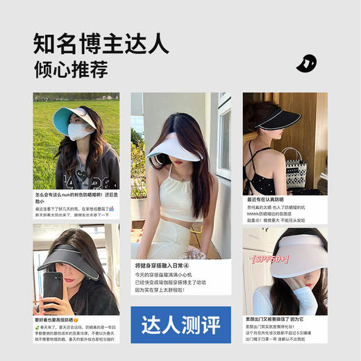 小野和子2024新款大帽檐防晒帽女防紫外线空顶夏骑车遮太阳帽子 商品图2