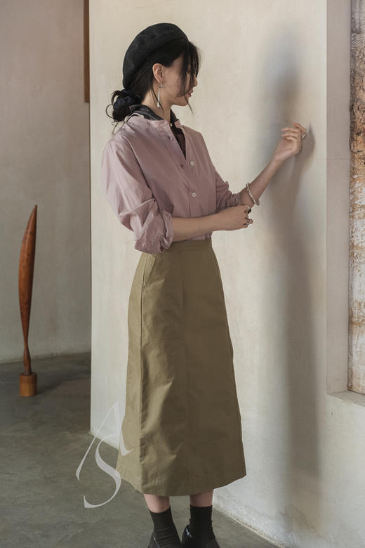 Mark Kenly Domino Tan 卡其色/白色NOREA A字型半裙 商品图7