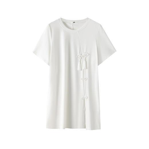 【大码女装胖mm】新中式民国风 复古长T恤短袖上衣 体恤夏 商品图4