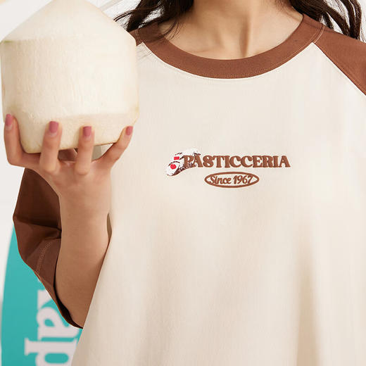 卡帕（Kappa）短袖2024新款男女夏撞色插肩T恤休闲字母半袖K0EW2TD22 商品图4