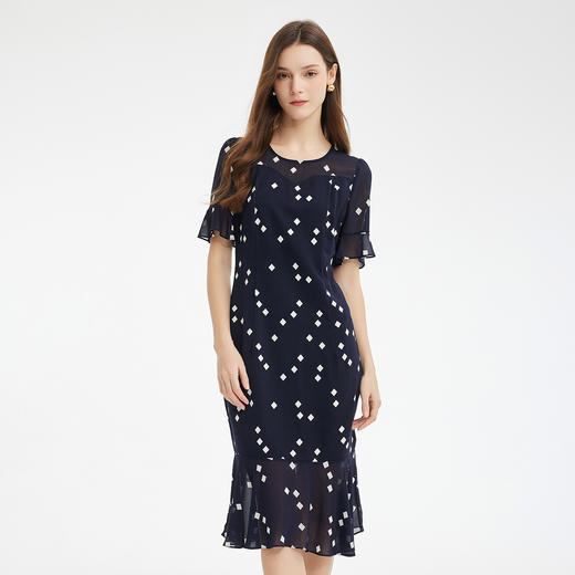 PF882斯尔丽2024夏季新款浪漫优雅修身法式碎花连衣裙 商品图2