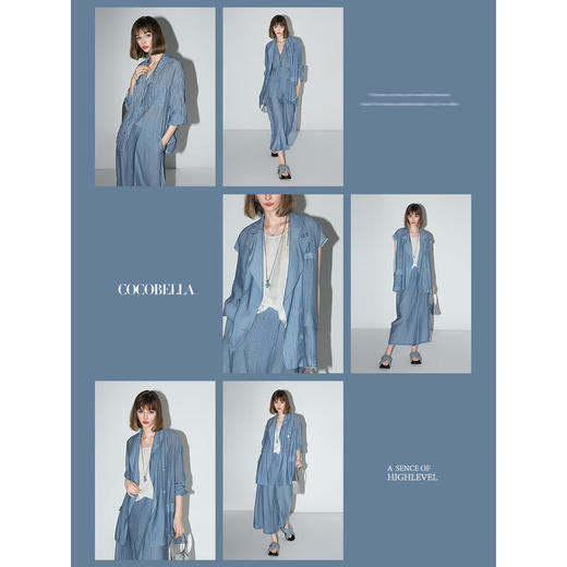 【限时特惠】COCOBELLA古法木兰炒色压褶马夹夏轻薄双排扣通勤马甲WS3001 商品图3