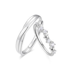 KADER卡蒂罗 闪耀流星对戒 s925银 情侣戒指女 纯银一对 小众轻奢戒指 520送礼