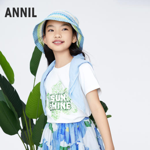 女童记忆棉凉感T短袖新款安奈儿童装实体店同款AG421805 商品图2
