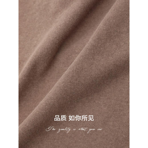 COCOBELLA侘寂风竹节棉短袖T恤基础款V领随性毛边上衣TS7017 商品图4