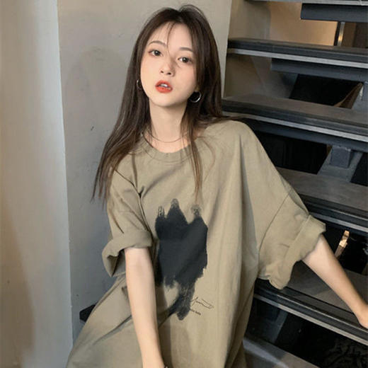 【破洞短袖T恤女装】春夏季新款 宽松显瘦 百搭大码打底衫上衣服潮 商品图1