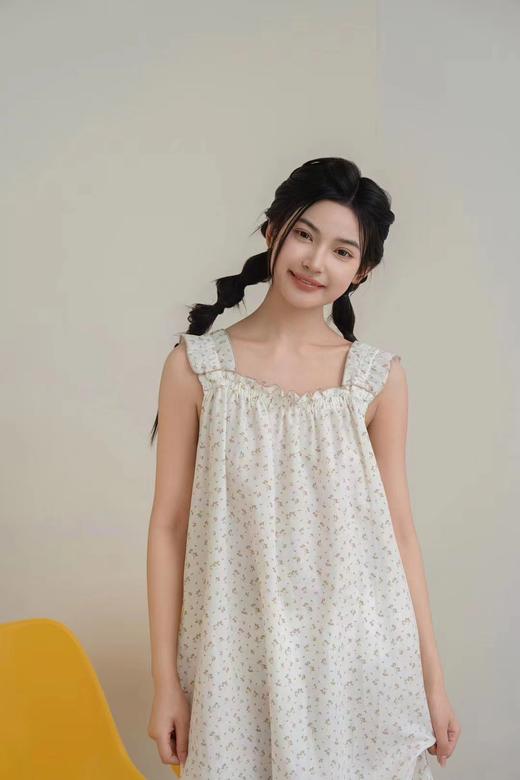 蔓秋2024春夏新款家居裙 全棉舒适双层纱面料均码 商品图4