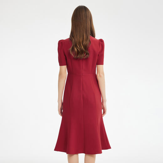 RF8F5斯尔丽2024新款圆领水滴收腰放摆法式浪漫显瘦高级气质款连衣裙 商品图1