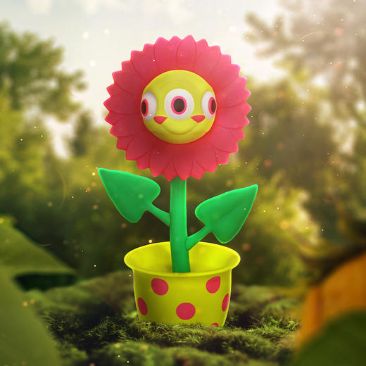 Ron English Rabbit Sunflower (Pink) 罗尼兔太阳花手办玩具 商品图1