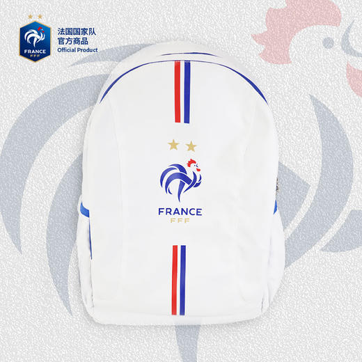 法国国家队官方商品 | 经典白色双肩包便携背包足球迷户外时尚 商品图0
