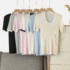 醋酸天丝桑蚕丝U领撞色短袖 针织T恤 修长的H版型 符合人体曲线 基础百搭 演绎张弛有度的曲线之美JZ2415 商品缩略图4