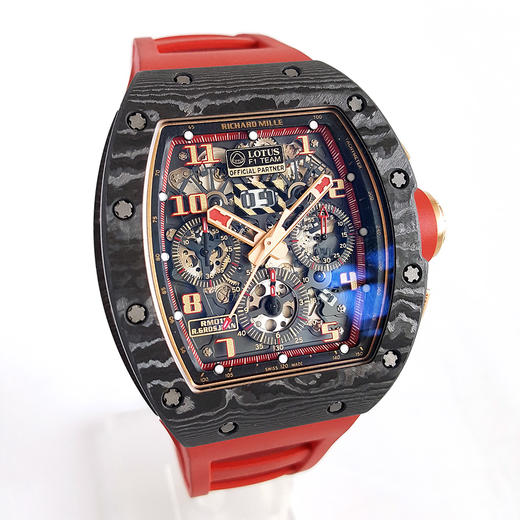 稀缺珍藏【95新】理查米尔男士系列NTPT黑碳纤维/18k玫瑰金表壳50*40mm日期显示月份显示计时自动机械男款RM011 LOTUS F1 TEAM 130323LV01 商品图2