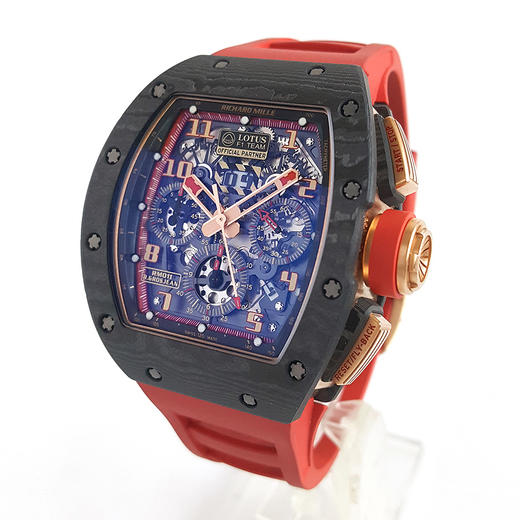 稀缺珍藏【95新】理查米尔男士系列NTPT黑碳纤维/18k玫瑰金表壳50*40mm日期显示月份显示计时自动机械男款RM011 LOTUS F1 TEAM 130323LV01 商品图1