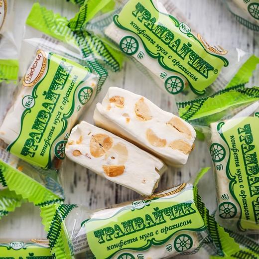 俄罗斯阿孔特电车牛轧糖500g原花生牛轧糖休闲糖果零食牛奶糖 商品图2