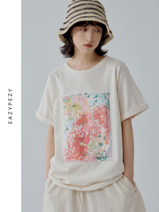 2024SS 生如夏花有机棉长绒棉印花T恤 商品图0