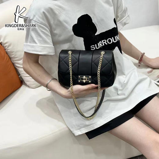 经典鲨2024年夏季新款纯色百搭单肩斜跨链条包KGB31-D286261 商品图3