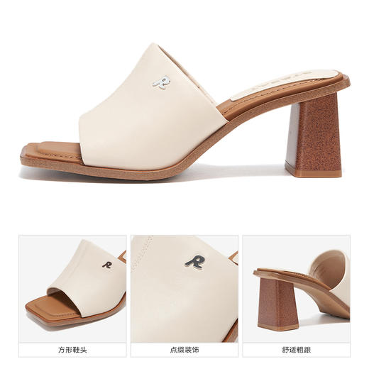 星期六方头极简风粗跟凉拖SSC2110325 商品图11