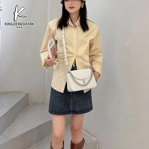 经典鲨2024年夏季新款气质纯色百搭单肩斜跨包KGB41-D1689621 商品图2