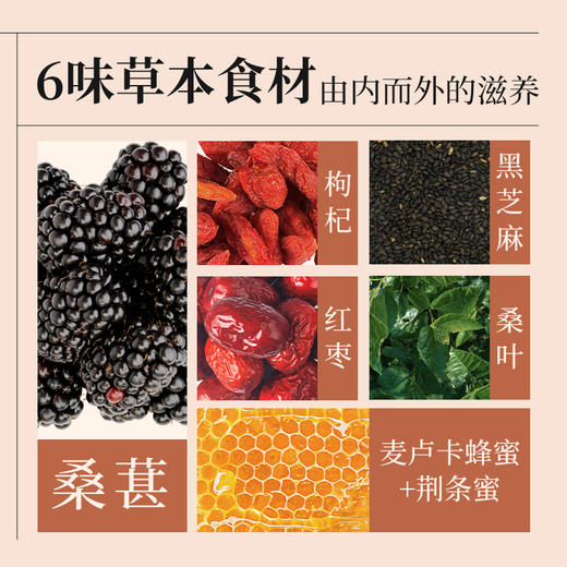 ⁵159元4盒【香港-维特健灵乌丝蜜】6种草本食材（桑葚+枸杞+红枣+黑芝麻+桑叶+荆条蜜）+麦卢卡蜂蜜 10支/盒 YY05-QTT-WTJL 商品图4