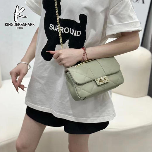 经典鲨2024年夏季新款纯色百搭单肩斜跨链条包KGB31-D286261 商品图4