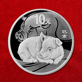 2019年猪年本色银币  纯银30克 封装评级  带礼盒带证书