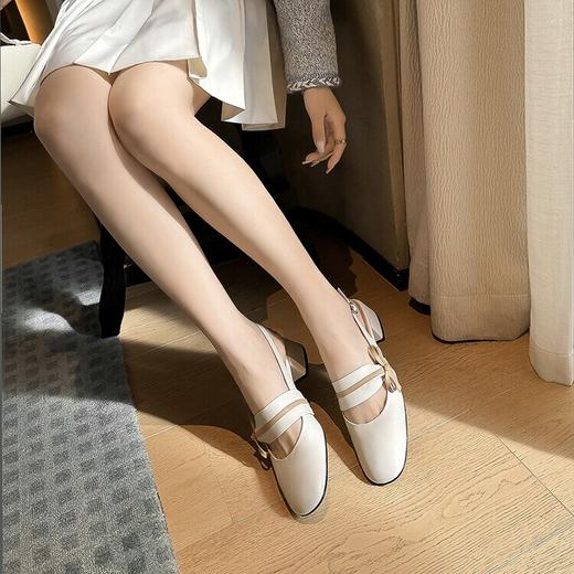 【预售5天】浅口气质蝴蝶结凉鞋，圆头中粗跟后空单鞋XDD&DZ-6025 商品图2