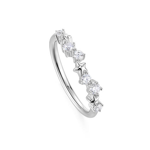 KADER卡蒂罗 闪耀流星对戒 s925银 情侣戒指女 纯银一对 小众轻奢戒指 520送礼 商品图2