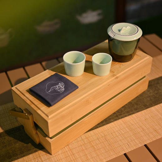 羽诗制造出品 竹上清风粽子咸鸭蛋旅行茶具礼盒套装 商品图3