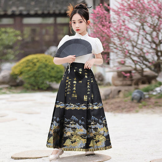 女童夏装马面裙新中式半身裙套装汉服唐装XWN-2755 商品图2