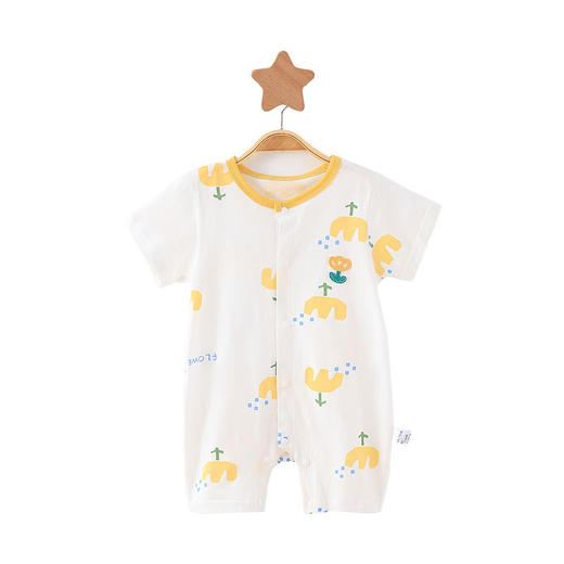 【A类好棉 透气舒适 拒绝闷热】婴儿连体衣夏季薄款宝宝短袖外出服纯棉幼童爬爬服哈衣新生儿睡衣 商品图4