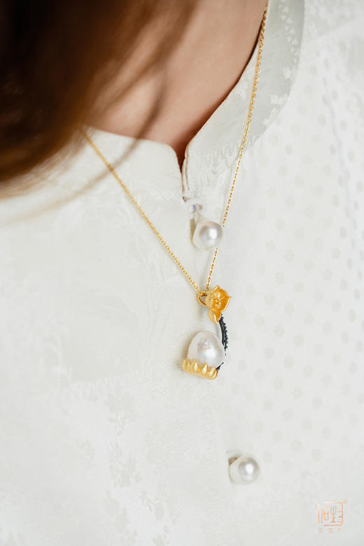 一枝莲-天然巴洛克珍珠项链 商品图3